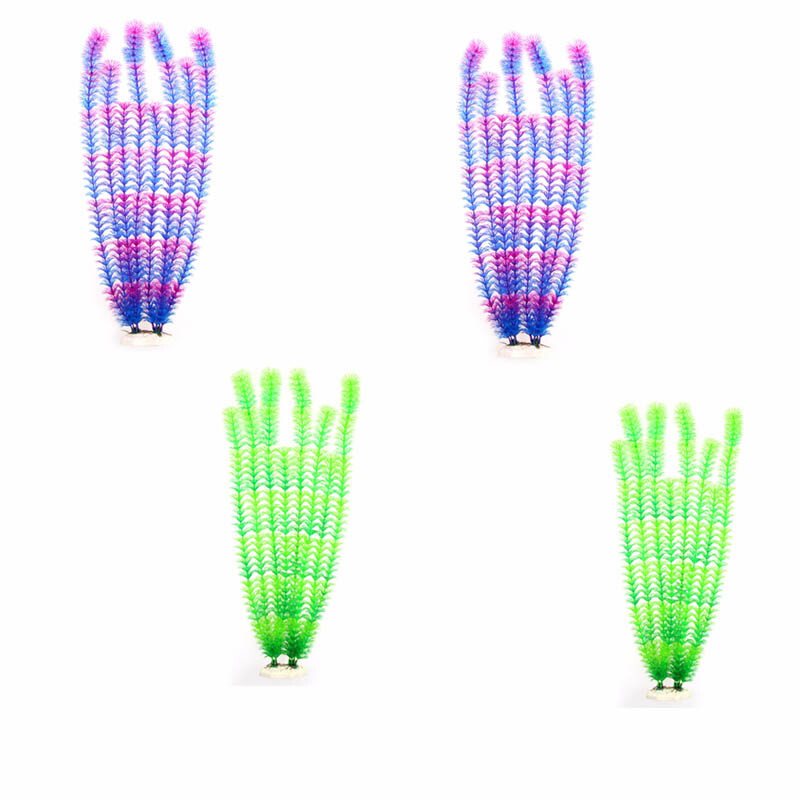 Minőségi 50 cm-es mesterséges víz alatti növények akváriumi akvárium dekoráció zöld lila vízifű nézegető dekorációk