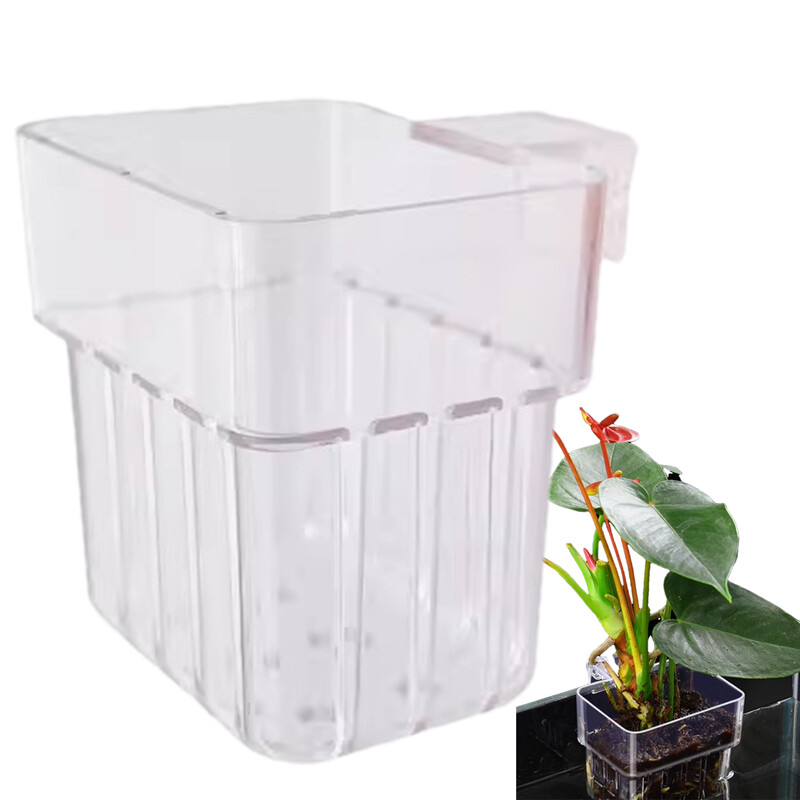 Akváriumi növénytartó Átlátszó akváriumi dekorációk Növények cserepes vízinövény tartó Vízinövény csésze akvárium ültető