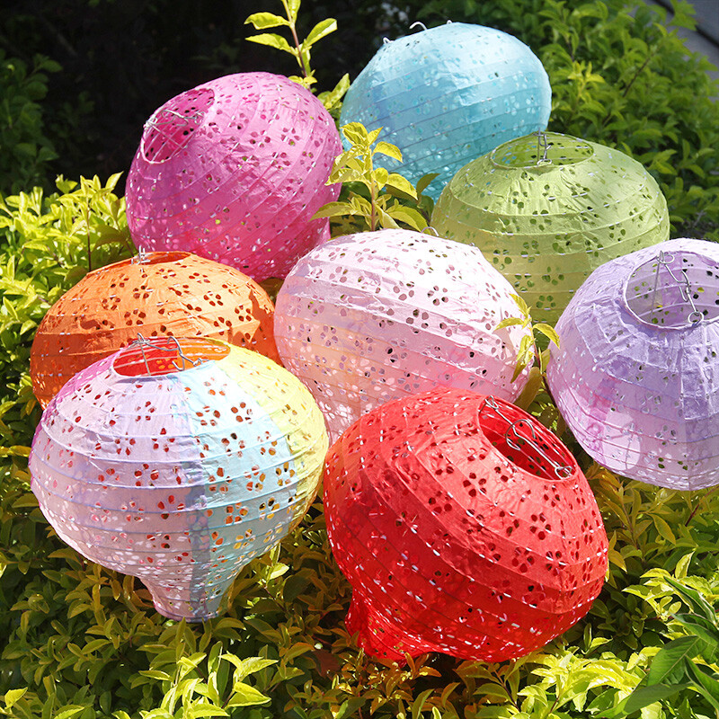 20 cm-es hőlégballon papír üreges papír lámpás szivárvány lámpás dekoráció gyerekeknek születésnapi parti kellékek esküvői otthoni parti dekoráció