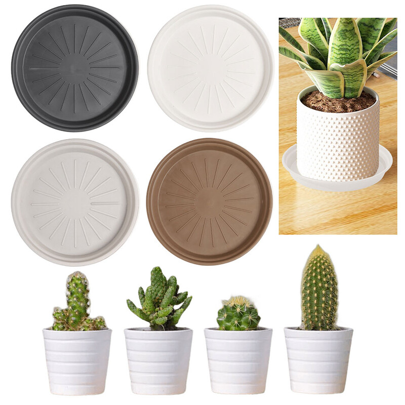 6 vnt 13/15.3/19CM Plastikiniai apvalūs augalų lėkštės Lašėjimo padėklai Pagrindo lėkštės Patvarios vidaus lauko namų sodo gėlių vazonų reikmenys