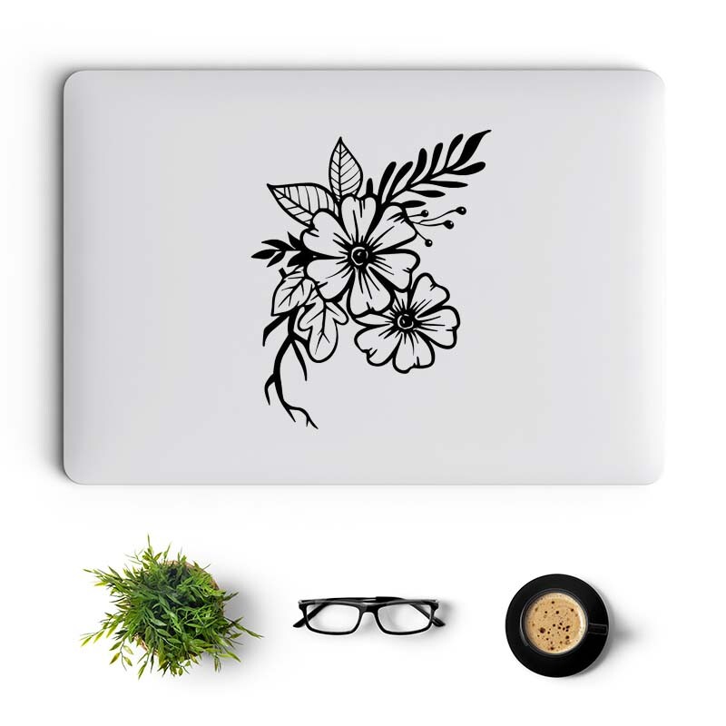 Autocolant de vinil pentru laptop cu decorare flori pentru Macbook M2 Pro 14 16 Air 11 13 Retina 12 15 inch Mac Cover Kindle Skin iPad Notebook Decal