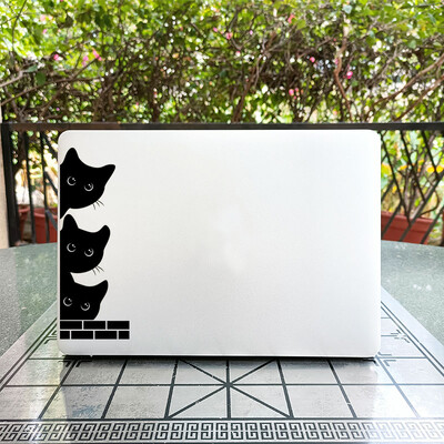 Adorabilă pisică pisică Borthers Notebook Decal Vinyl Laptop Autocolant pentru MacBook Air Pro 14 16 Retina 13 15 inch Mac Decor desen animat