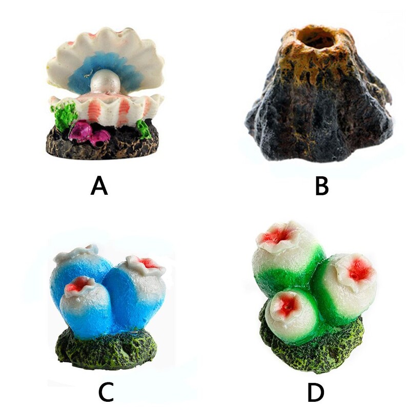 Acvariu Formă Vulcan Pompă de oxigen Rezervor de pește Ornament-Decoruri cu bule de aer