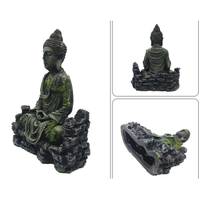 Statuia lui Buddha Meșteșuguri din rășină, pești, creveți, acvariu, acvariu, peisagistic, ornament de decorare