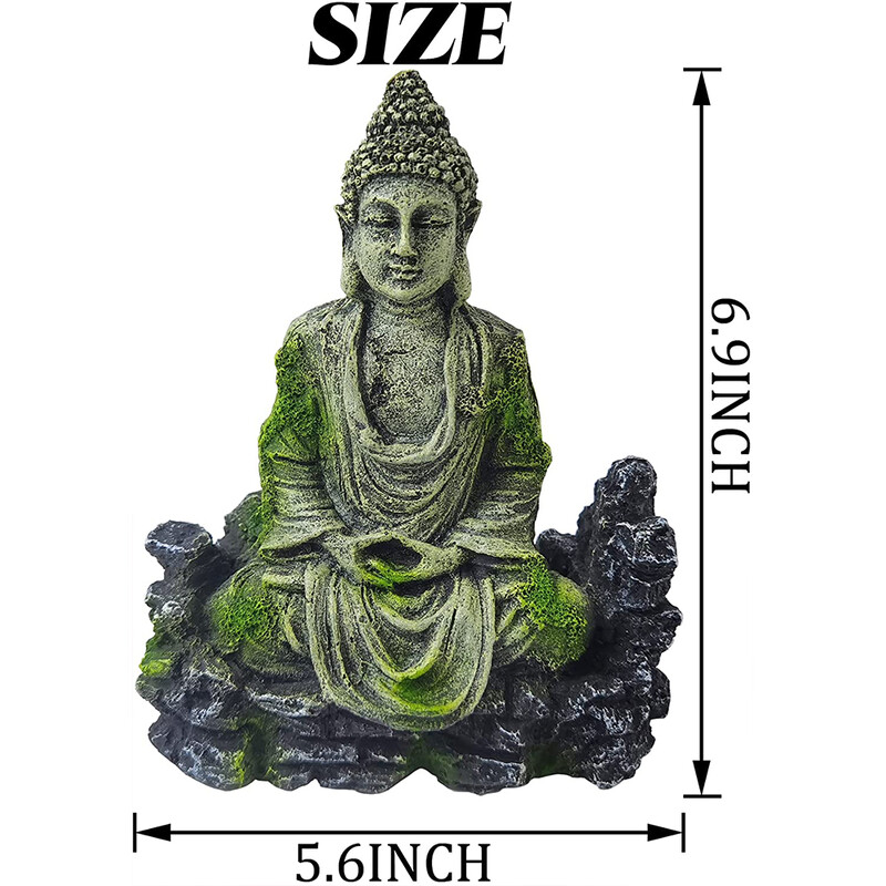 Statuia lui Buddha Meșteșuguri din rășină, pești, creveți, acvariu, acvariu, peisagistic, ornament de decorare