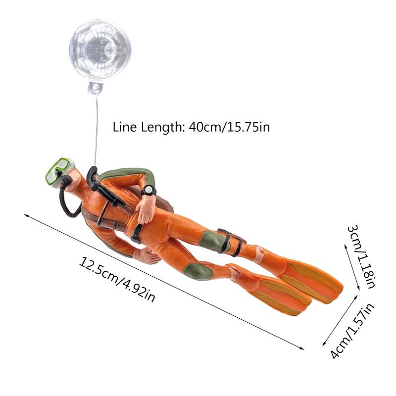 Decor pentru acvariu Scafandră plutitoare din rășină, potrivit pentru toate tipurile de acvarii