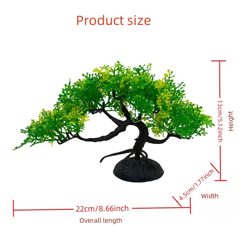 Akváriumi bonsai fa, növény, akvárium dekoráció, műnövény, virág dekoráció, béta aranyhal dekoráció, édesvízi
