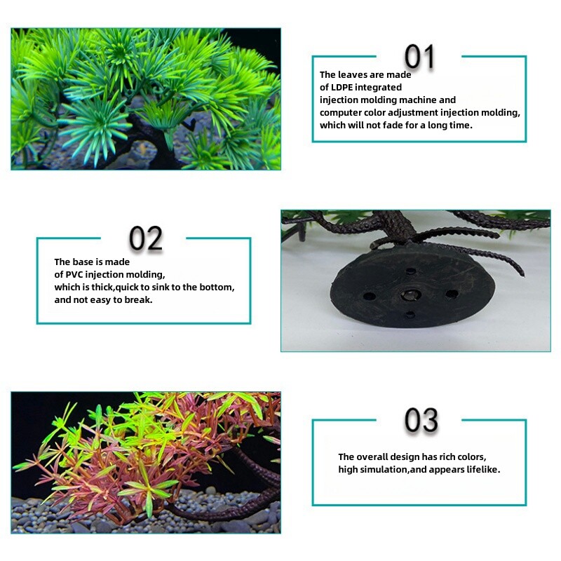 Akváriumi bonsai fa, növény, akvárium dekoráció, műnövény, virág dekoráció, béta aranyhal dekoráció, édesvízi