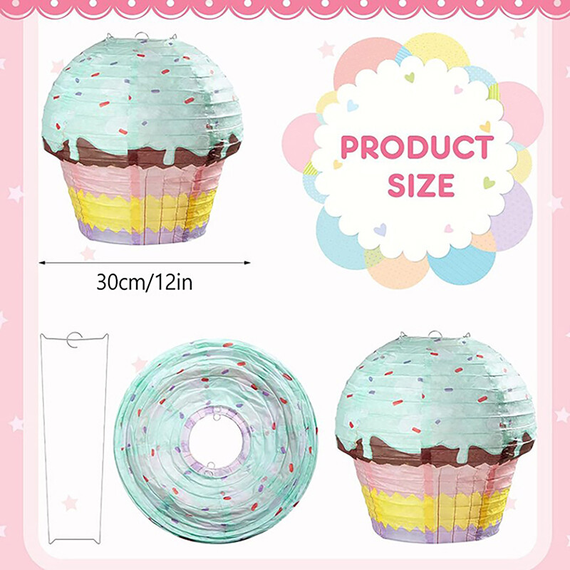 Lampioni od papira za tortu 1st One Happy Birthday Party Dekoracija Dječji 3D ukrasi Šalica Torta Sladoled Privjesak Dječja usluga za tuširanje