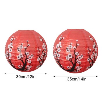 30/35 cm Plum Blossom Στρογγυλό Φωτιστικό Φαναριού σε Κινεζικό Ανατολίτικο Στιλ Ανοιξιάτικο Φεστιβάλ Εστιατόριο Γαμήλια διακόσμηση σπιτιού