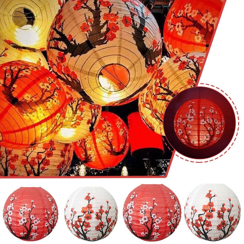 30/35 cm cvijet šljive Okrugla lampa od papira Proljetni festival kineskog orijentalnog stila Restoran Vjenčanje Pokloni za uređenje doma