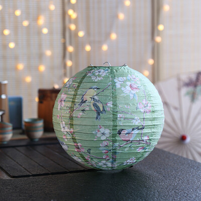 1 kom 30 cm otisnuti cvjetni okrugli papirnati lampion Dekoracije za svadbene rođendane DIY Festival papirnati lampion