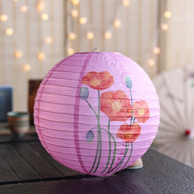 1 kom 30 cm otisnuti cvjetni okrugli papirnati lampion Dekoracije za svadbene rođendane DIY Festival papirnati lampion