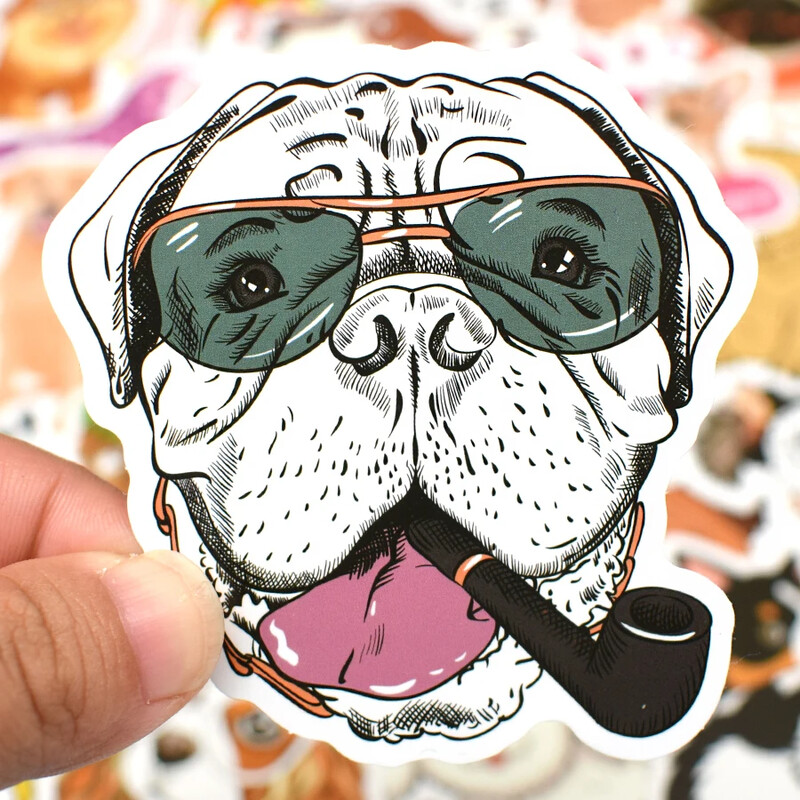 50 db aranyos kutya vinil matrica gyerekeknek tiniknek vízálló kulacs matrica csomag laptop telefonhoz, poggyászfüzethez, gördeszkához