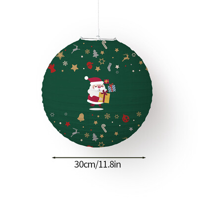 Božićna lampa 2025. DIY Okrugle papirnate lampione Novogodišnja božićna dekoracija Viseći pribor za božićne zabave navidad Igračka na dar za djecu