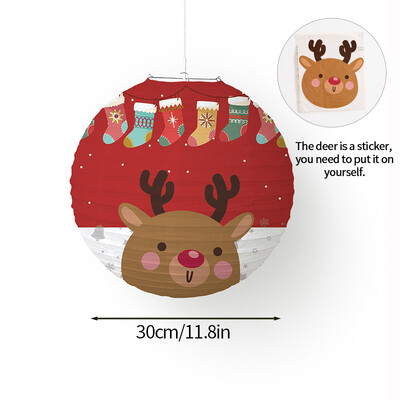 Božićna lampa 2025. DIY Okrugle papirnate lampione Novogodišnja božićna dekoracija Viseći pribor za božićne zabave navidad Igračka na dar za djecu