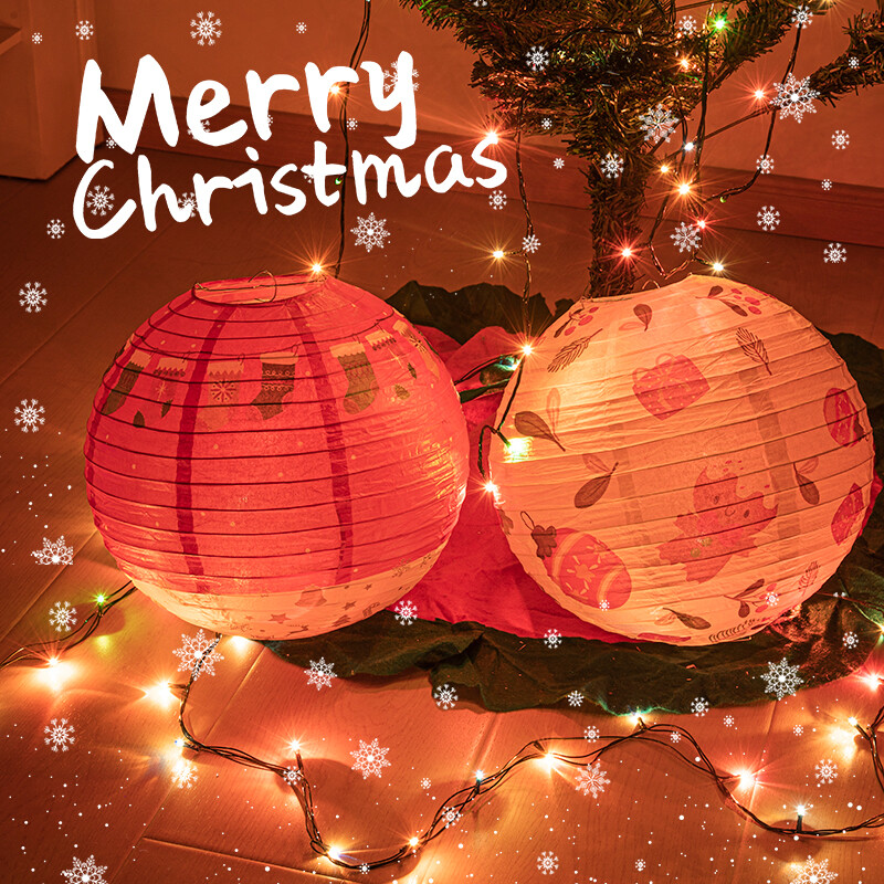 Božićna lampa 2025. DIY Okrugle papirnate lampione Novogodišnja božićna dekoracija Viseći pribor za božićne zabave navidad Igračka na dar za djecu