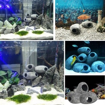 1 τμχ Aquarium Cichlid Stone Ceramics Rock Cave Aquarium Fish Tank Pond Shrimp Breeding Στολίδι Εξωραϊσμός Διακόσμηση Μάρμαρα