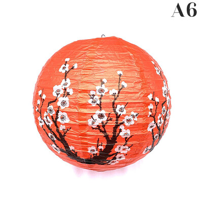 30 cm trükitud lillega ümmargune paberist latern Pulma sünnipäevapidu Halloweeni kaunistus Sügisene latern Jaapani laternad