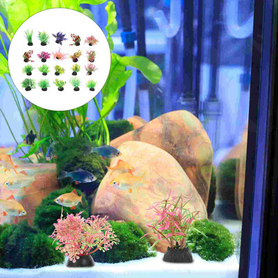 20 vnt. žuvų rezervuarų kraštovaizdžio tvarkymas Vandens augalai Dekoratyvinė žolė Dirbtinis plastikas Akvariumo reikmenys Papuošimo sukulentai