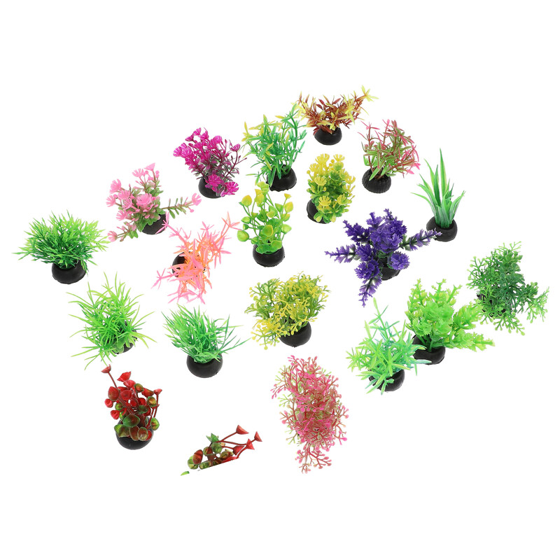 20 vnt. žuvų rezervuarų kraštovaizdžio tvarkymas Vandens augalai Dekoratyvinė žolė Dirbtinis plastikas Akvariumo reikmenys Papuošimo sukulentai