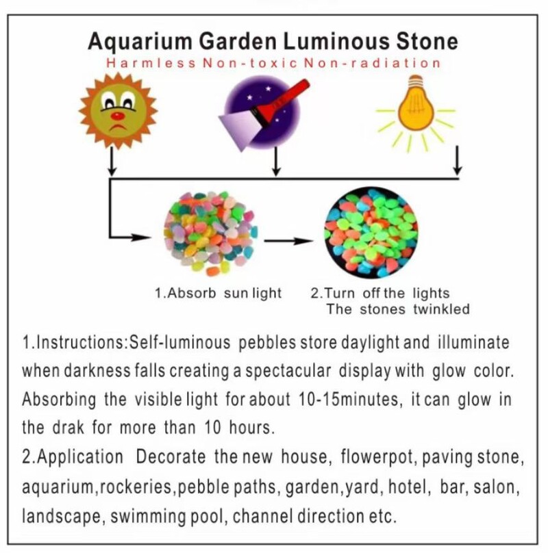 2000db 3-5mm világító homok világít sötét kavicsban kő Otthoni Kert Udvar Szabadtéri Út Pázsit Dekoráció Akvárium Dekor