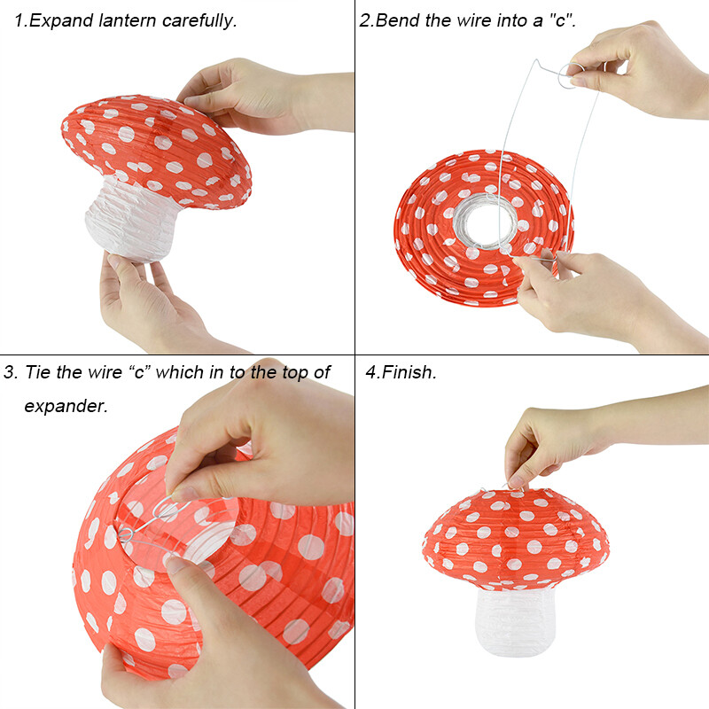 1-osaline lainepunktiga seenekujuline paberlatern