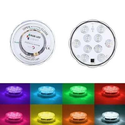 Lumină subacvatică impermeabilă Decor pentru acvariu de acasă Telecomandă LED Scufundare Buton Lumină pentru acvariu Ornamente colorate