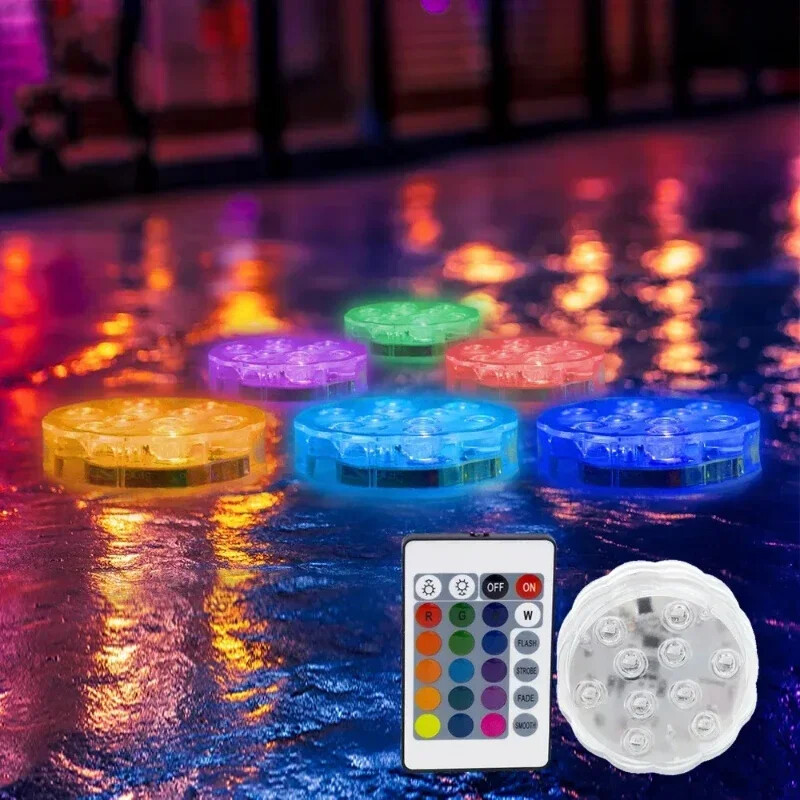 Lumină subacvatică impermeabilă Decor pentru acvariu de acasă Telecomandă LED Scufundare Buton Lumină pentru acvariu Ornamente colorate