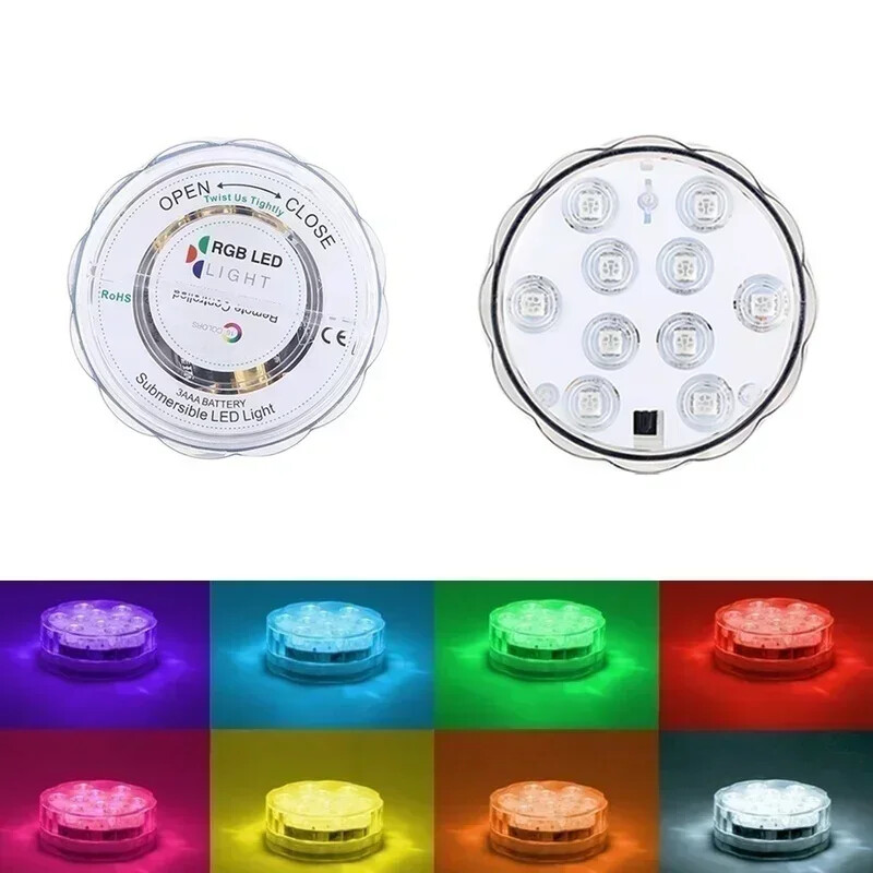 Lumină subacvatică impermeabilă Decor pentru acvariu de acasă Telecomandă LED Scufundare Buton Lumină pentru acvariu Ornamente colorate