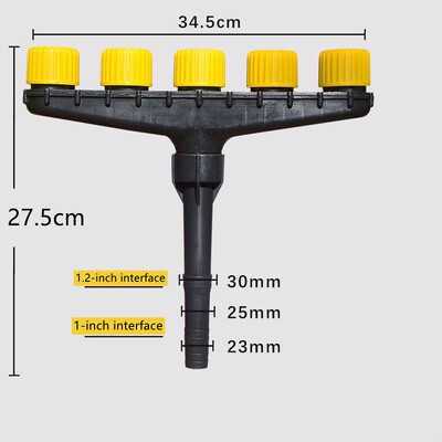 1PCS Πλαστικό Υλικό Garden Hose Nozzle Sprayer 3/4/5/6 Heads Ρυθμιζόμενο Ακροφύσιο Σύστημα Άρδευσης για γκαζόν και κήπους Αυλές