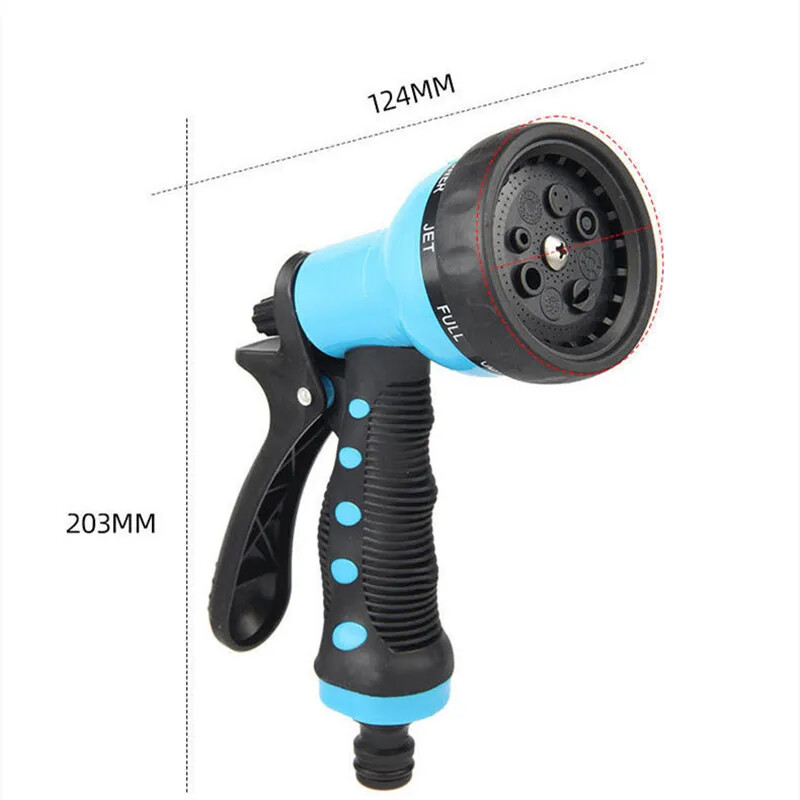 Sodo žarnos antgalis Vandens žarnos purkštuvas 8 laistymo modeliai Nykščio valdymo įjungimo išjungimo vožtuvas aukšto slėgio purkštuko purkštuvas sodininkystei