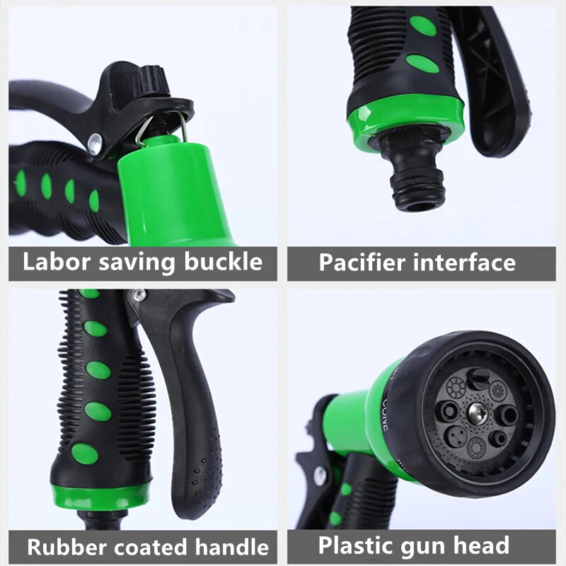 Sodo žarnos antgalis Vandens žarnos purkštuvas 8 laistymo modeliai Nykščio valdymo įjungimo išjungimo vožtuvas aukšto slėgio purkštuko purkštuvas sodininkystei