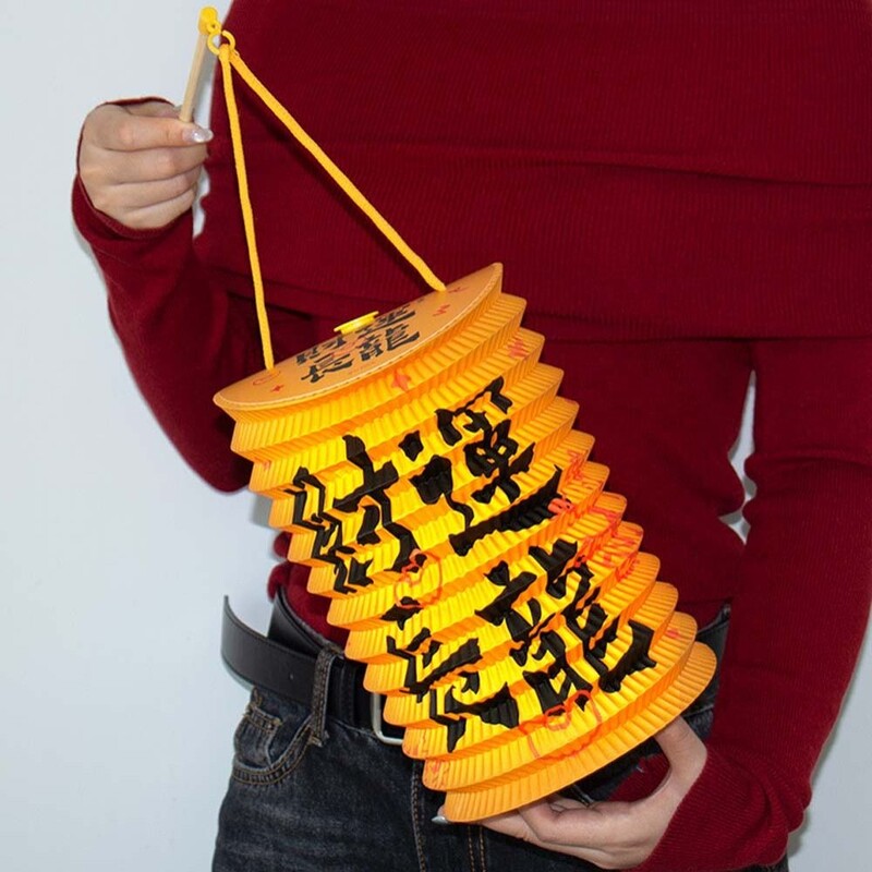 Popierinis žibintas Naujųjų metų drakono žibintas „pasidaryk pats“ rankų darbo medžiagos krepšys Kinų simbolių kinų Naujųjų metų dekoracijos Palaiminimo žodžiai