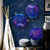 Žvaigždyno Žibintai Dekoracija Žvaigždėtas dangus Teminis Vakarėlis Kabantys Popieriniai Žibintų Pakabukai Su gimtadieniu Vakarėlio dekoravimas Vaikams Suaugusiesiems