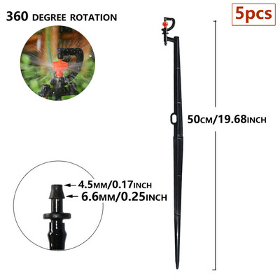 5db 180 360 fokos mikro öntözőszóró permetező 50 cm-es karó, forgó, fénytörő kerti öntözőfúvóka, 4/7 mm-es tömlő