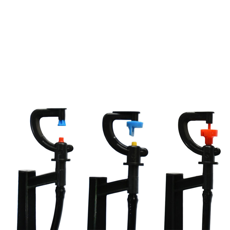 5db 180 360 fokos mikro öntözőszóró permetező 50 cm-es karó, forgó, fénytörő kerti öntözőfúvóka, 4/7 mm-es tömlő