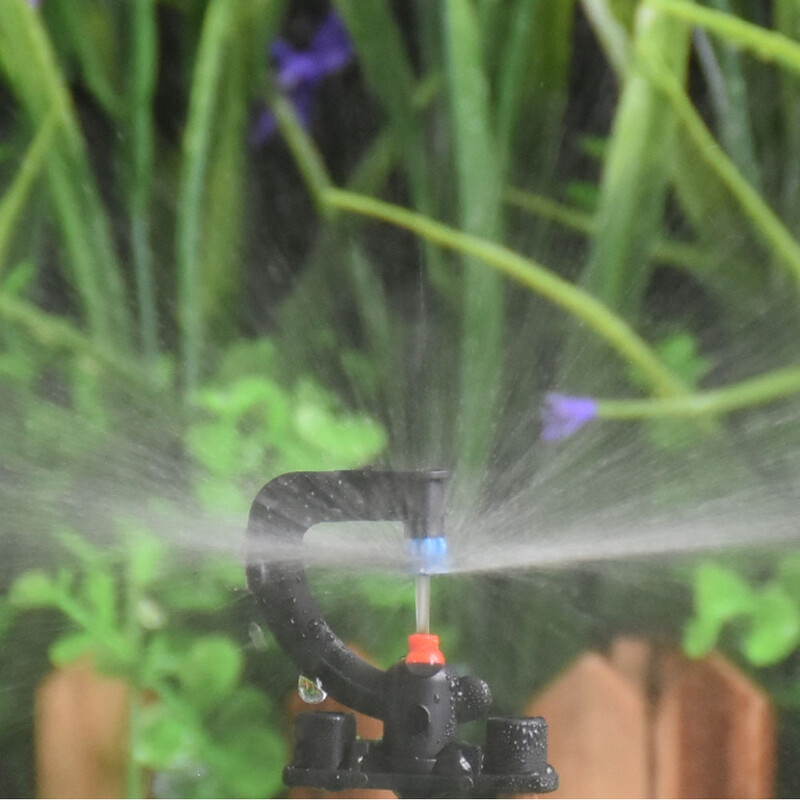 5db 180 360 fokos mikro öntözőszóró permetező 50 cm-es karó, forgó, fénytörő kerti öntözőfúvóka, 4/7 mm-es tömlő