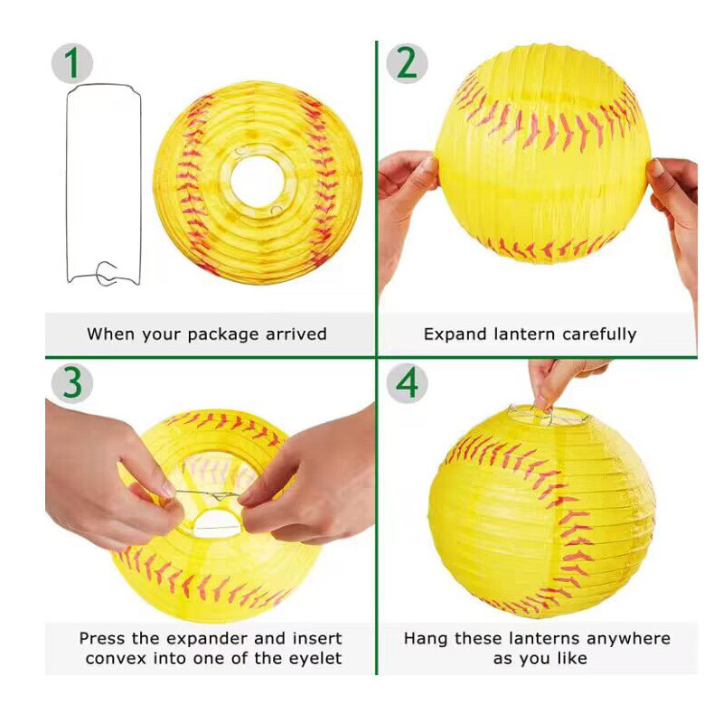 „Pasidaryk pats“ rankų darbo krepšinio futbolas beisbolo regbio popierinis žibintas mados lempos gaubtas su gimtadieniu vakarėlio dekoravimas vaikams berniuko reikmenys