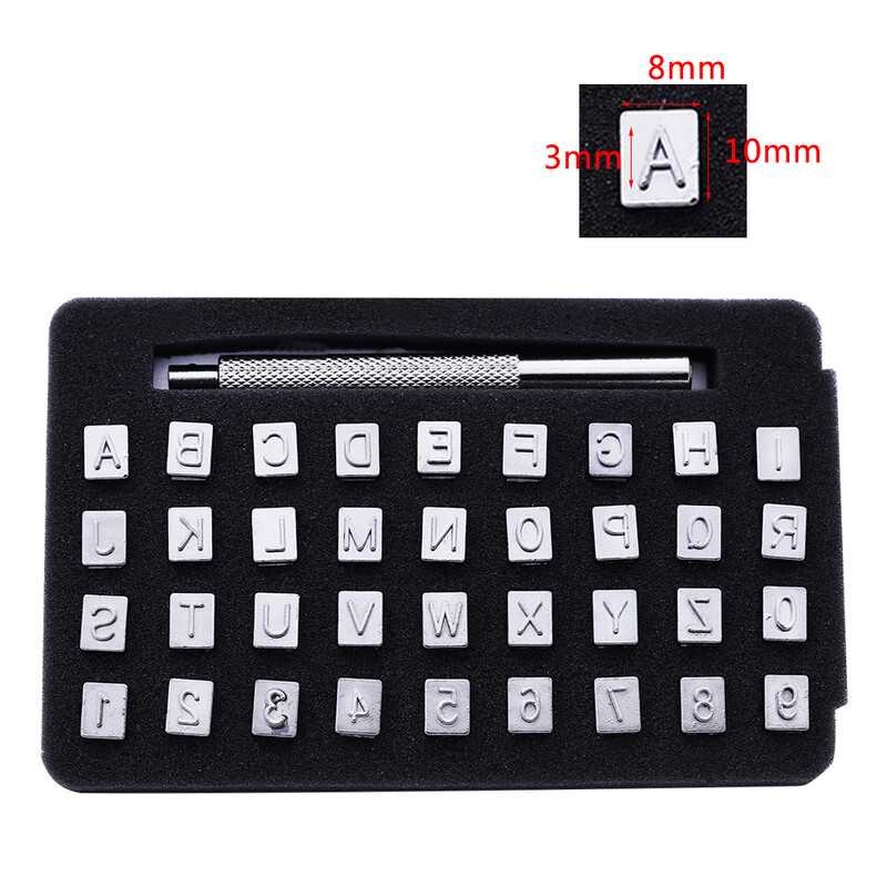 LMDZ 36db 3mm/6mm acél ábécé szám bélyegző lyukasztókészlet bőr kézműves bélyegző szerszámok bőrfaragó pecsét Bőr kézműves bélyegek
