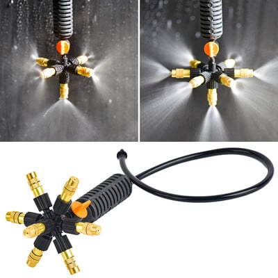 Udune rippuv 5/7 suunas reguleeritav messingist plastist sprinkler jahutusotsikuga sprinkler aia kasvuhoonete kastmiseks