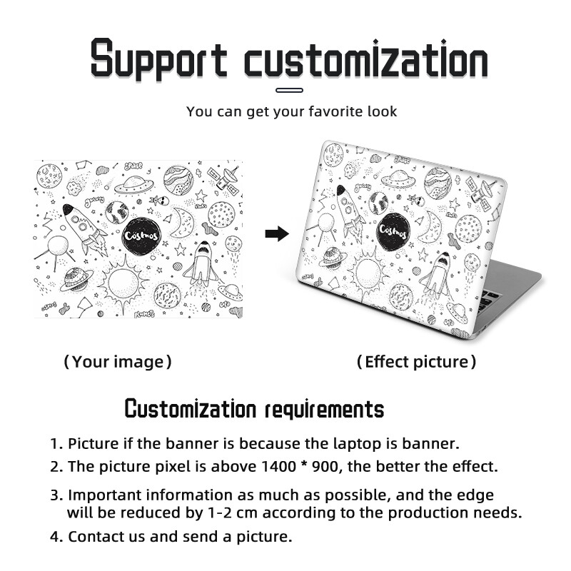 Autocolante universale pentru laptop DIY Skins Vinyl Creative Skin Case 13.3"15.6"17" pentru Macbook/Lenovo/Asus/Hp/Acer Decorate Sticker Decal