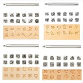 Alat za utiskivanje kože 12 znakova/životinjskih i biljnih uzoraka DIY Alat za utiskivanje ukrasa za utiskivanje kože/biljnog štavljenja
