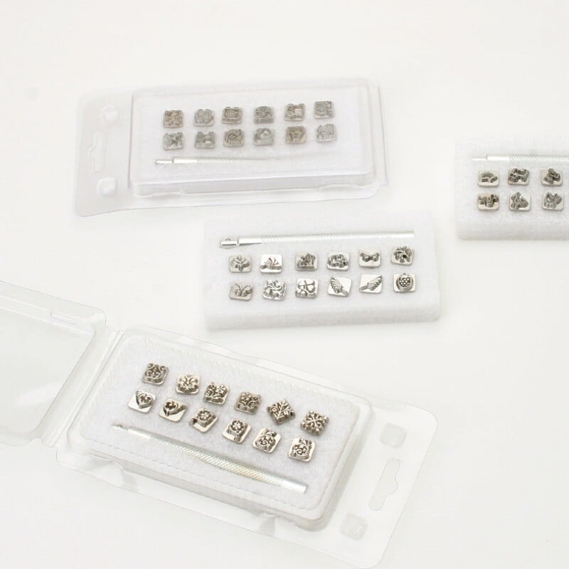 Alat za utiskivanje kože 12 znakova/životinjskih i biljnih uzoraka DIY Alat za utiskivanje ukrasa za utiskivanje kože/biljnog štavljenja