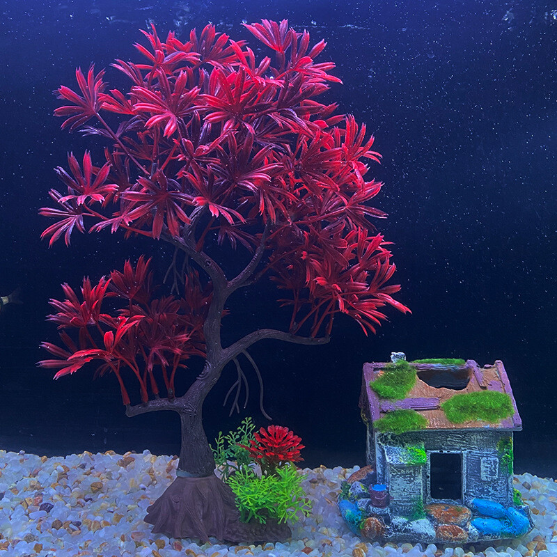 Szimuláció vízüveg akvárium tereprendezés dekoráció vízi növény fa utánzata akvárium dísz DIY akvárium dekor nagy méret