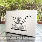 Never Stop Reading Vinilna naljepnica za prijenosno računalo Naljepnica za prijenosno računalo za Macbook Pro 14 16 Air Retina 11 13 15 inča Mac Skin Chromebook Decor