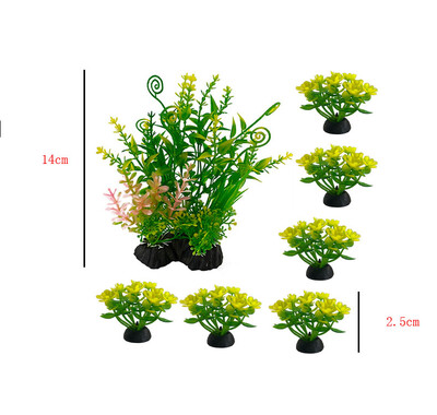 7 vnt akvariumo augalai Dirbtinių vandens augalų modeliavimas povandeninio rezervuaro vandens žolės dekoravimo priedai