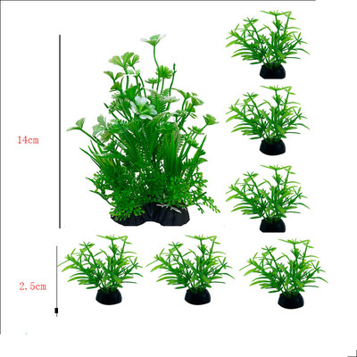 7 vnt akvariumo augalai Dirbtinių vandens augalų modeliavimas povandeninio rezervuaro vandens žolės dekoravimo priedai