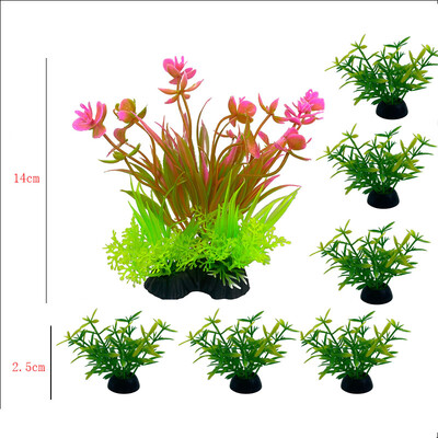7 vnt akvariumo augalai Dirbtinių vandens augalų modeliavimas povandeninio rezervuaro vandens žolės dekoravimo priedai