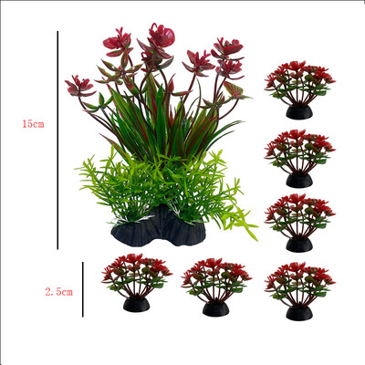 7 vnt akvariumo augalai Dirbtinių vandens augalų modeliavimas povandeninio rezervuaro vandens žolės dekoravimo priedai